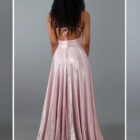 Maxi Φόρεμα , Ανοιχτή πλάτη , V ντεκολτέ , Μεταλλιζέ - LIKAN - LO