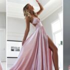 Maxi Φόρεμα , Ανοιχτή πλάτη , V ντεκολτέ , Μεταλλιζέ - LIKAN - LO