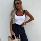 Μπλούζα , Αμάνικη , Δίχρωμη Ρίπ - SENSIL - LO