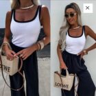 Μπλούζα , Αμάνικη , Δίχρωμη Ρίπ - SENSIL - LO