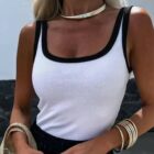 Μπλούζα , Αμάνικη , Δίχρωμη Ρίπ - SENSIL - LO