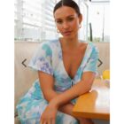 Σετ Τοπ , φούστα σατινέ , ρομαντικό , φλοράλ - MENTAG - LO