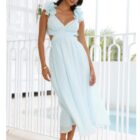 Φόρεμα - V-Neck Backless - Βολάν , Ξώπλατο - LO