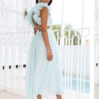 Φόρεμα - V-Neck Backless - Βολάν , Ξώπλατο - LO