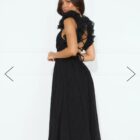 Φόρεμα - V-Neck Backless - Βολάν , Ξώπλατο - LO