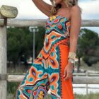 Σετ , Τοπ , Παντελόνα Εμπριμέ , Σατέν - JOSH - LO