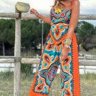 Σετ , Τοπ , Παντελόνα Εμπριμέ , Σατέν - JOSH - LO