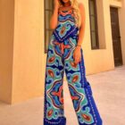 Σετ , Τοπ , Παντελόνα Εμπριμέ , Σατέν - JOSH - LO