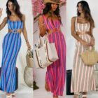 Mίντι Φόρεμα , Πλεκτό , πολύχρωμο , ανοιχτά πλαϊνά – SEFIM – AD