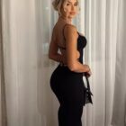 Μιντι Φόρεμα , άνοιγμα πλάτη , σχέδιο κορδόνια - SENSIAL - AD