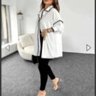 Πουκάμισο , κεντητή τρέσα , μακρύ , SANIA - LO