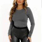 Κορμάκι μακρυμάνικο , μονόχρωμο - THREETN - LO