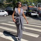 Σετ γιλέκο μακρύ , ζώνη , παντελόνι με λάστιχο - HEART - LO