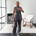 Σετ γιλέκο μακρύ , ζώνη , παντελόνι με λάστιχο - HEART - LO