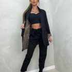 Σετ Σακάκι , Παντελόνι , φόδρα λεοπάρ - MINASE - LO