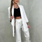 Σετ Σακάκι , Παντελόνι , φόδρα λεοπάρ - MINASE - LO