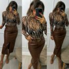 Μακρυμάνικο διάφανο τοπάκι , Animal print & διάφορα χρώματα - BENJIA - LO