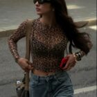 Μακρυμάνικο διάφανο τοπάκι , Animal print & διάφορα χρώματα - BENJIA - LO