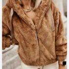 Bomber γουνάκι με κουκούλα , φερμουάρ - BOMBER - LO