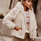 Bomber γουνάκι με κουκούλα , φερμουάρ - BOMBER - LO