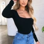 Τοπάκι , τετράγωνη λαιμόκοψη , μακρυμάνικο - ESENSE - LO