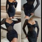 Φόρεμα , μακρυμάνικο , διαφάνεια , glitter - ZEINADA - LO