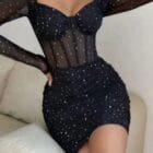 Φόρεμα , μακρυμάνικο , διαφάνεια , glitter - ZEINADA - LO