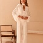 Ολόσωμη φόρμα με V ντεκολτέ , μανίκια τύπου balloon - LESIANT - LO