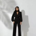 Ολόσωμη φόρμα με V ντεκολτέ , μανίκια τύπου balloon - LESIANT - LO