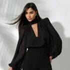 Ολόσωμη φόρμα με V ντεκολτέ , μανίκια τύπου balloon - LESIANT - LO