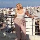 Κροπ Παντελόνα PLUS SIZE με λάστιχο στη μέση, κορδόνι και τσέπες - ELESERE - HO