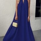 Φόρεμα , λαιμόκοψη Halter , χρυσή αγκράφα - LENIA - AD