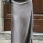 Φούστα μίντι Σατέν , μεταξένια , γυαλιστερή - KANEL - AD