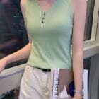 Μπλούζα Τοπ , ριπ , ελαστική , V λαιμόκοψη , στρας - VONCA - AD