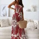 Ολόσωμη φόρμα , εμπριμέ , στράπλες - SENSIA - AD