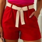 Σόρτς ψηλόμεσο , τσέπες , ζώνη - ANTONELA - AD