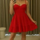 Φόρεμα , τιράντες κορδόνι , βολάν , ρομαντικό - KESIA - AD