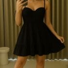 Φόρεμα , τιράντες κορδόνι , βολάν , ρομαντικό - KESIA - AD