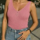 Τοπάκι με στράς , CROP , ριπ , ανάγλυφη υφή , V ντεκολτέ - ZENISI - AD