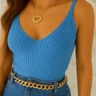 Τοπάκι , CROP , ριπ , ανάγλυφη υφή , V ντεκολτέ - ZENIS - AD