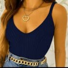 Τοπάκι , CROP , ριπ , ανάγλυφη υφή , V ντεκολτέ - ZENIS - AD