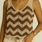 Αμάνικη μπλούζα λούρεξ με κυματιστή διακόσμηση -SERAF - AD