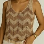 Αμάνικη μπλούζα λούρεξ με κυματιστή διακόσμηση -SERAF - AD