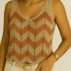 Αμάνικη μπλούζα λούρεξ με κυματιστή διακόσμηση -SERAF - AD