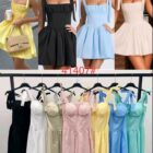 Φόρεμα ρομαντικό , κλός , λαιμόκοψη square , σούρες , χοντρές τιράντες - ZESE - LO