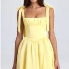 Φόρεμα ρομαντικό , κλός , λαιμόκοψη square , σούρες , χοντρές τιράντες - ZESE - LO