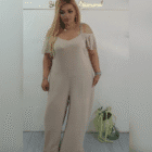 Ολόσωμη φόρμα , plus size , τιράντα , βολάν - SELECTA - HO