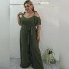 Ολόσωμη φόρμα , plus size , τιράντα , βολάν - SELECTA - HO