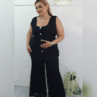 Γιλέκο , ασημένια κουμπιά - PLUS SIZE - GENISA - HO