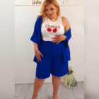 Σετ , βερμούδα , Κιμονό - PLUS SIZE - ENISTE - HO